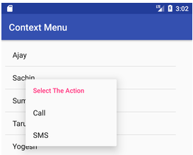 context menu android studio
